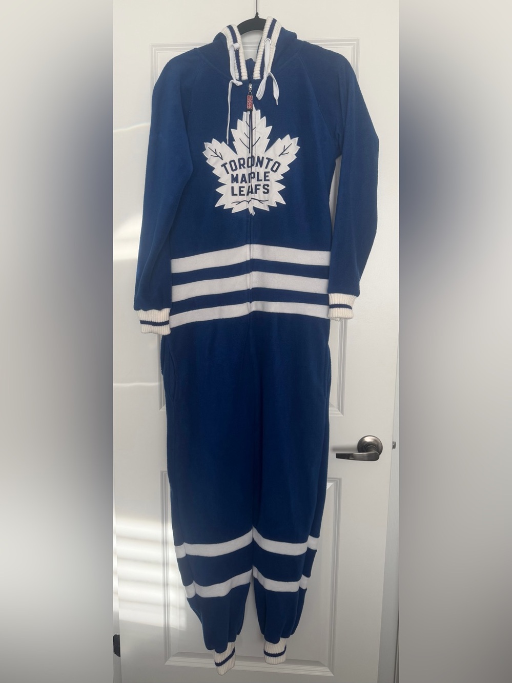Hockey Sockey Toronto Maple Leafs Navy and White One-Piece Jumpsuit Size Small